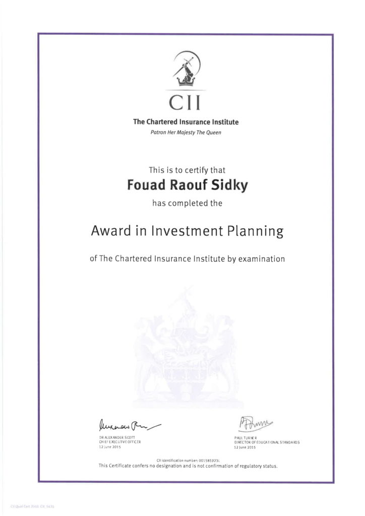 Award-In-Investment-Planing